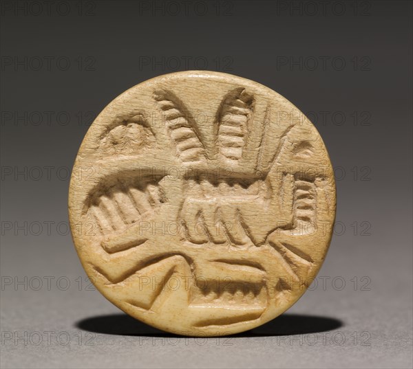 Seal Amulet, 2311-2140 BC. Egypt, Old Kingdom, Dynasty 6-8, 2311-2140 BC. Bone; diameter: 2.6 cm (1 in.).