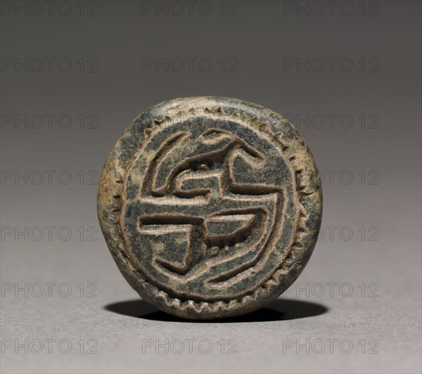 Seal Amulet, 2311- 2140 BC. Egypt, Old Kingdom, Dynasty 6, 2311-2140 BC. Glazed steatite; diameter: 2 cm (13/16 in.).