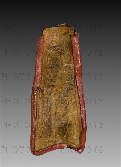Tab from Mummy Band, 945-715 BC. Egypt, Third Intermediate Period, Dynasty 22, reign of Osorkon I. Stained leather; overall: 3 cm (1 3/16 in.).