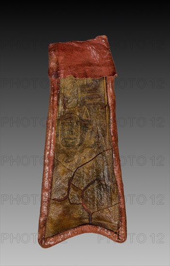 Tab from Mummy Band, 945-715 BC. Egypt, Third Intermediate Period, Dynasty 22, reign of Osorkon I. Stained leather; overall: 3.2 cm (1 1/4 in.).