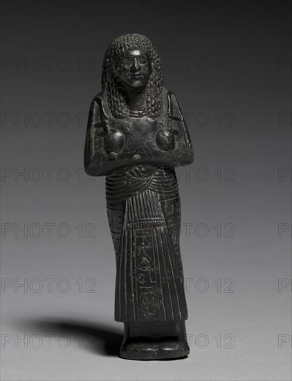 Shawabty of Nebmehyt, c. 1295-1240 BC. Egypt, New Kingdom, early Dynasty 19. Steatite; overall: 14.1 x 4.8 x 3.7 cm (5 9/16 x 1 7/8 x 1 7/16 in.).