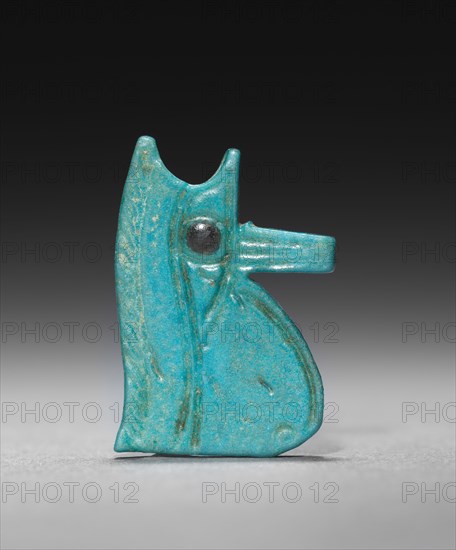 Eye of Horus Amulet, 945-715 BC. Egypt, Third Intermediate Period, Dynasties 22-25. Turquoise faience; overall: 2.2 x 0.5 cm (7/8 x 3/16 in.).