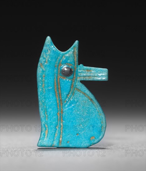 Eye of Horus Amulet, 945-715 BC. Egypt, Third Intermediate Period, Dynasties 22-25. Turquoise faience; overall: 1.9 x 0.5 cm (3/4 x 3/16 in.).