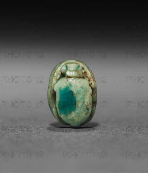 Scarab, New Kingdom. Egypt, New Kingdom or modern forgery. Glazed steatite; overall: 0.8 cm (5/16 in.).