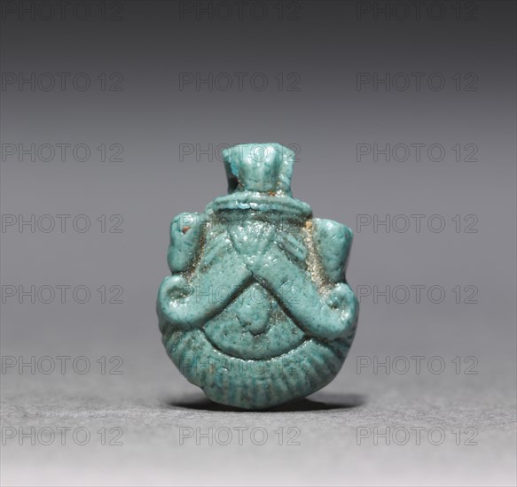 Amulet of a Palmette, 1540-1296 BC. Egypt, New Kingdom, Dynasty 18. Pale blue faience; overall: 1.2 cm (1/2 in.).