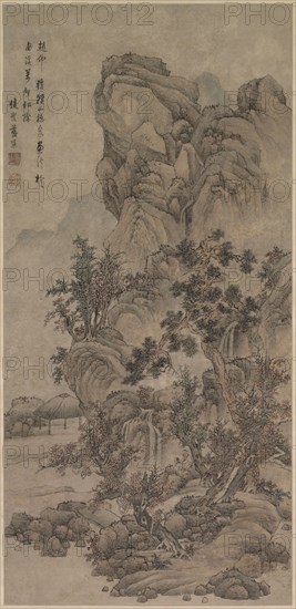 Landscape with Figures, 1644-1911. China, Qing dynasty (1644-1911). Hanging scroll, ink and slight color on paper; overall: 152.4 x 73.3 cm (60 x 28 7/8 in.).