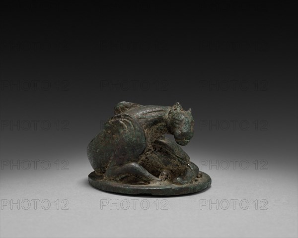 Weight in the Form of a Coiled Animal, c. 3rd Century. China, Eastern Han dynasty (25-220) - Six Dynasties (317-581). Bronze; overall: 5.2 cm (2 1/16 in.).