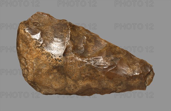Hand Axe, Lower-Mid Paleolithic. Egypt, EL-Haraga, Paleolithic Period. Dark-brown-colored flint; overall: 8 x 5 cm (3 1/8 x 1 15/16 in.)