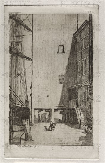 Ship and Elevator, 1878. Otto H. Bacher (American, 1856-1909). Etching