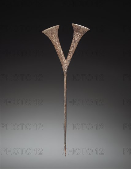 Hair Ornament, Unassigned, before 1915. Africa, Central Africa, Democratic Republic of the Congo, Luba, Unassigned. Iron; overall: 12 cm (4 3/4 in.)