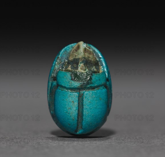 Scarab, 1350-1296 BC. Egypt, New Kingdom, mid-Dynasty 18 (1540-1296 BC). Turquoise faience; overall: 1 cm (3/8 in.).