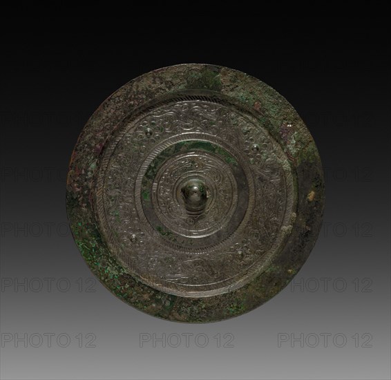 Mirror, Han dynasty (206 BC-AD 220). China, Han dynasty (202 BC-AD 220). Bronze; diameter: 19.1 cm (7 1/2 in.).