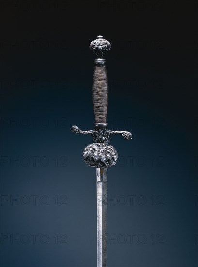 Small Sword, 1700s. France, 18th century. Steel, copper alloy inlays; wood grip with steel wire; overall: 90.7 cm (35 11/16 in.); blade: 77.2 cm (30 3/8 in.); quillions: 8.6 cm (3 3/8 in.).