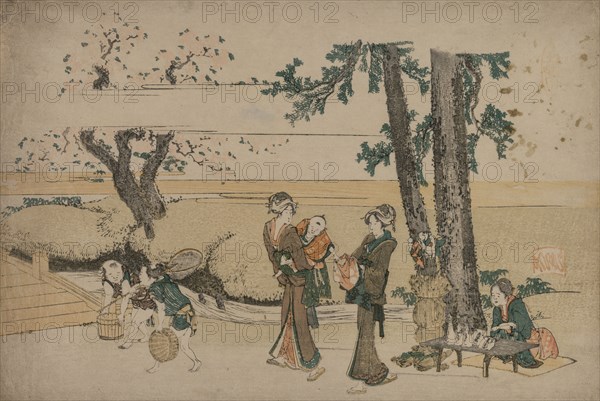 Woman Passing a Roadside Shop Near Oji, early 1800s. Katsushika Hokusai (Japanese, 1760-1849). Color woodblock print; sheet: 25.4 x 38.4 cm (10 x 15 1/8 in.).