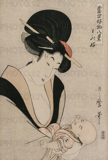 Fond of Things from the series Eight Views of Favorite Things of Today's World, late 1790s. Kitagawa Utamaro (Japanese, 1753?-1806). Color woodblock print; sheet: 36.4 x 40.8 cm (14 5/16 x 16 1/16 in.).