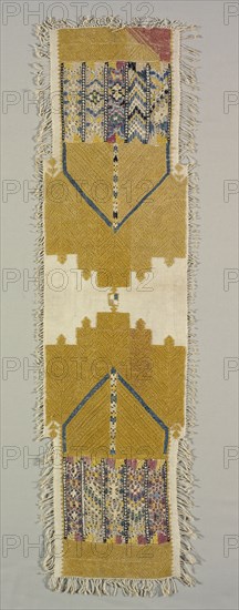 Embroidered Band for Curtain, 1800s. Morocco, Chechauen, 19th century. Embroidery: silk on linen tabby ground; overall: 98 x 31 cm (38 9/16 x 12 3/16 in.)