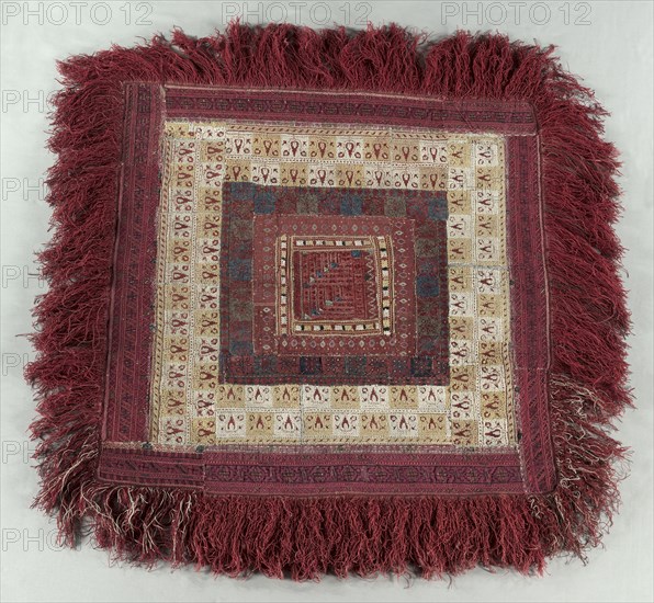 Embroidered Square, 1800s. Morocco, Berber ?, 19th century. Embroidery, silk; average: 137.2 x 137.2 cm (54 x 54 in.).