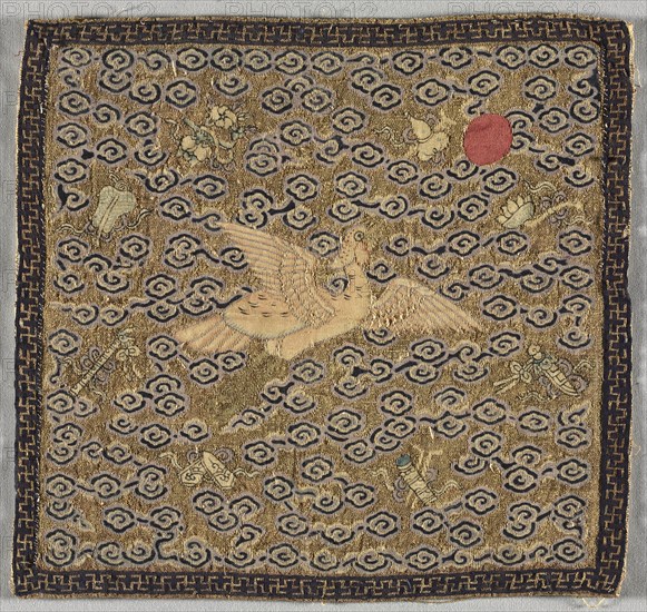 Insignia (Mandarin) Square, 1850-99. China, Qing dynasty (1644-1911). Tapestry weave: silk and metal thread; overall: 29.5 x 31.3 cm (11 5/8 x 12 5/16 in.)