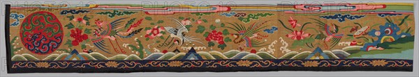 Strip of Silk Tapestry (K'o Ssu), 1700s-1800s. China, Qing Dynasty (1644-1912). Tapestry, silk and gold thread; overall: 29 x 170.7 cm (11 7/16 x 67 3/16 in.)