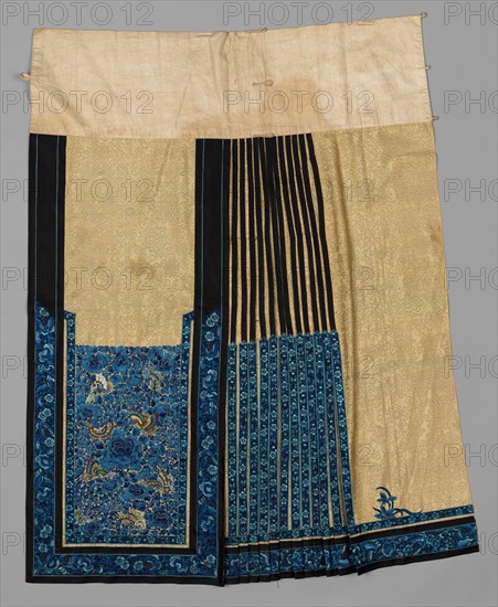 Skirt (Part 1), late 1870s - early 1880s. China, late 19th century. Embroidery, silk; overall: 100.5 x 80.7 cm (39 9/16 x 31 3/4 in.)