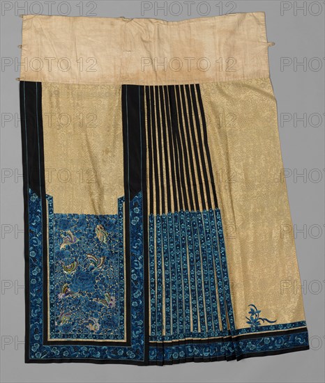 Skirt (Part 2), late 1870s - early 1880s. China, late 19th century. Embroidery, silk; overall: 100.5 x 80.7 cm (39 9/16 x 31 3/4 in.)