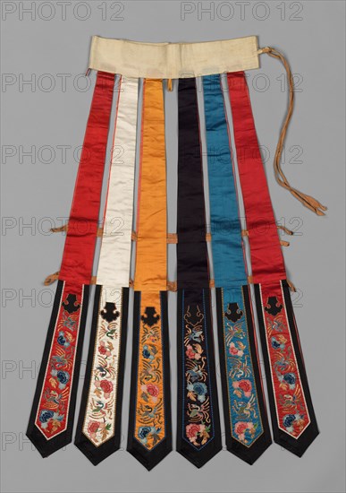 Rainbow Skirt, late 1800s. China, late 19th century. Embroidery, silk; overall: 74.3 x 85.1 cm (29 1/4 x 33 1/2 in.)