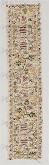 Altar Frontal (?), 1600s. Italy, 17th century. Embroidery; silk on linen; overall: 160.8 x 36 cm (63 5/16 x 14 3/16 in.).