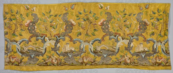 Embroidered Band, 1700s. Italy, 18th century. Embroidery; silk and metallic threads; overall: 89.6 x 221.2 cm (35 1/4 x 87 1/16 in.)