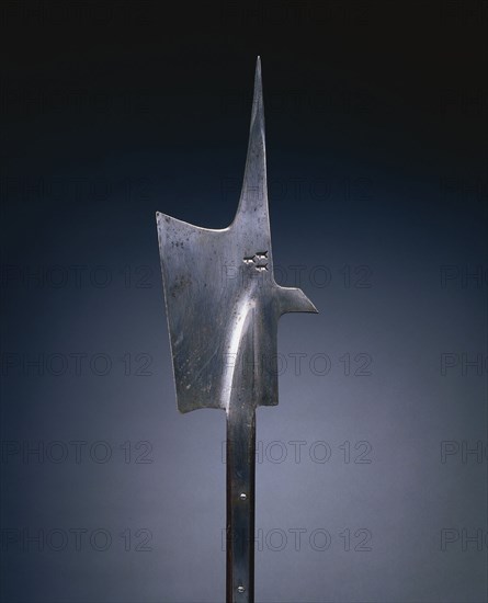 Halberd, c. 1480-1500. Switzerland, late 15th Century. Steel; wood haft (rectangular with planed corners); overall: 205.7 cm (81 in.); blade: 20.3 cm (8 in.).