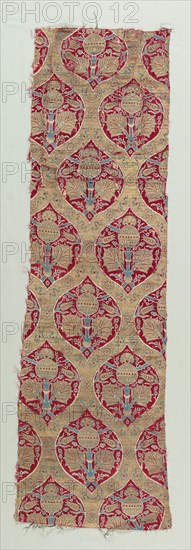 Silk and Gold Brocade Fragments, 1600-1650. Turkey, Bursa, first half of 17th century. Brocade; silk and gold; average: 134.6 x 41.3 cm (53 x 16 1/4 in.)