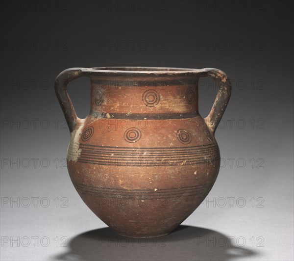 Amphora, c. 750-600 BC. Cyprus, Cypro-Archaic I. Red ware; diameter: 11 cm (4 5/16 in.); overall: 11.8 cm (4 5/8 in.).