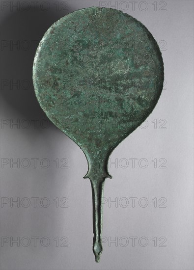 Mirror, 300-100 BC. Italy, Etruscan, 3rd-2nd Century BC. Bronze; overall: 36 cm (14 3/16 in.).