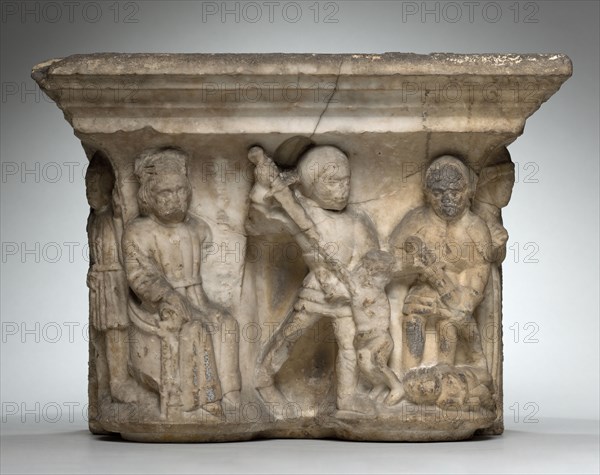 Engaged Capital, 1400s. Southern France, Abbey of Larreule, near Tarbes, 15th century. Limestone; overall: 39.4 x 39.4 x 54 cm (15 1/2 x 15 1/2 x 21 1/4 in.).