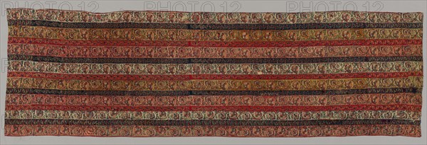 Fragment: Back of a Coat, after 1830. India, Kashmir, 19th century. Twill weave, brocaded; wool; overall: 119.9 x 36.8 cm (47 3/16 x 14 1/2 in.).