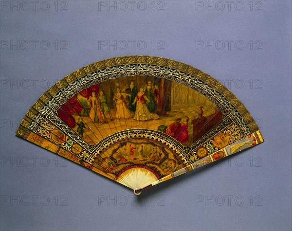 Fan, c. 1888. France. Wooden frame painted and lacquered; radius: 21.1 cm (8 5/16 in.); spread: 39.4 cm (15 1/2 in.).