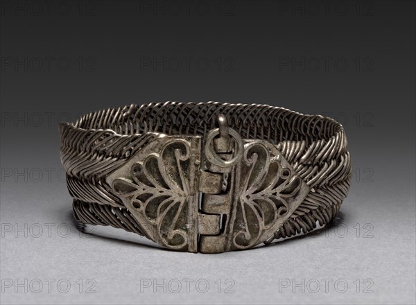 Bracelet, 1700s-1800s. Bulgaria, 18th-19th century. Silver; diameter: 6.4 cm (2 1/2 in.).