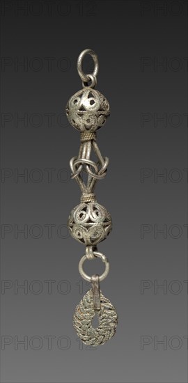 Button, 1800s. Balkans, 19th century. Silver; average: 8.3 cm (3 1-4 in ...