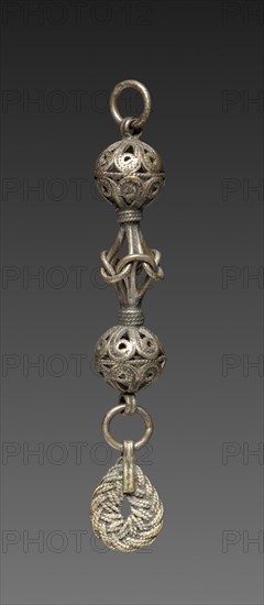 Button, 1800s. Balkans, 19th century. Silver; average: 8.3 cm (3 1-4 in ...