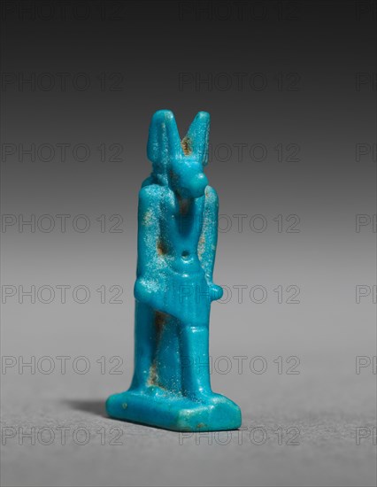 Amulet of Anubis, 525-332 BC. Egypt, Late Period, Dynasty 27-Second Persian Period. Turquoise faience; overall: 2.7 cm (1 1/16 in.).