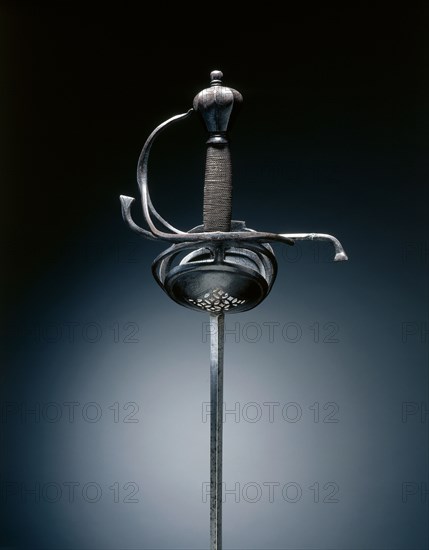 Rapier, c.1625-1650. Federico Picinino (Italian). Steel; hilt russeted; wire grip; overall: 144.8 cm (57 in.); quillions: 22.5 cm (8 7/8 in.).