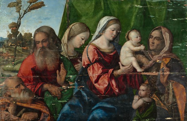 Virgin and Child with Saints, c. 1510. Italy, Venice, 16th century. Oil on wood; framed: 109.5 x 149.9 x 9.5 cm (43 1/8 x 59 x 3 3/4 in.); unframed: 77.8 x 118.7 cm (30 5/8 x 46 3/4 in.).