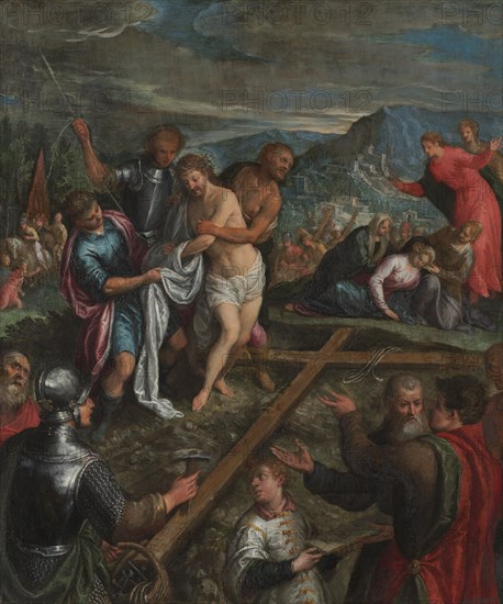 Preparation for the Crucifixion, early 1600s. Northern Italy, early 17th century. Oil on copper; framed: 73.5 x 63.5 x 6.4 cm (28 15/16 x 25 x 2 1/2 in.); unframed: 55 x 46.2 cm (21 5/8 x 18 3/16 in.).