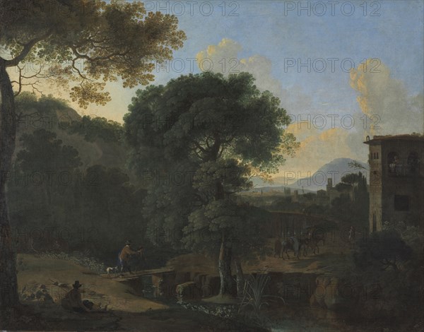 Landscape with Travelers, 1630s. Herman van Swanevelt (Dutch, c. 1600-1655). Oil on canvas; framed: 98 x 119 x 9 cm (38 9/16 x 46 7/8 x 3 9/16 in.); unframed: 75 x 94.8 cm (29 1/2 x 37 5/16 in.).