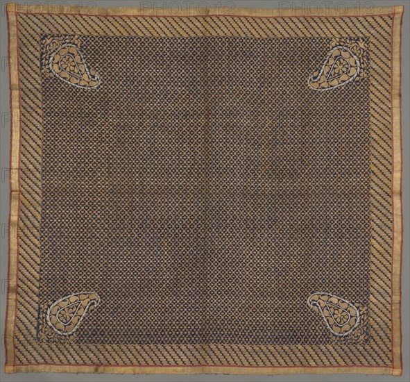 Fragment, 1800s. India, 19th century. Brocade; silk, gold and silver threads; overall: 127 x 139.7 cm (50 x 55 in.).