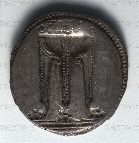 Stater: Tripod (reverse), 550-480 BC. Greece, Croton, 6th-5th century BC. Silver; diameter: 3 cm (1 3/16 in.).