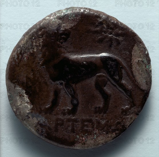 Tetradrachm: Lion Standing, Looking Back at Star  (reverse), 350-190 BC. Greece, Miletus, 4th-2nd century BC. Silver; diameter: 2.6 cm (1 in.).