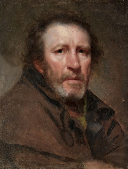 "Old Pat," The Independent Beggar, c. 1819. Samuel Lovett Waldo (American, 1783-1861). Oil on wood; framed: 68 x 57 x 7 cm (26 3/4 x 22 7/16 x 2 3/4 in.); unframed: 47.8 x 36.9 cm (18 13/16 x 14 1/2 in.).