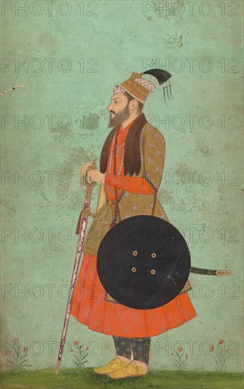 Portrait of Prince Murad Baksh, c. 1655. India, Mughal Dynasty (1526-1756). Color and gold on paper; overall: 20 x 12 cm (7 7/8 x 4 3/4 in.).