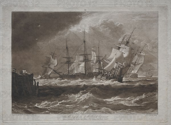 Liber Studiorum:  Ships in a Breeze. Joseph Mallord William Turner (British, 1775-1851). Etching and mezzotint