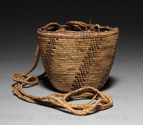 Berry Basket, 1890. Northwest Coast, coastal, Salish, late 19th century. Woven, imbricated; overall: 15.5 x 20.5 cm (6 1/8 x 8 1/16 in.).